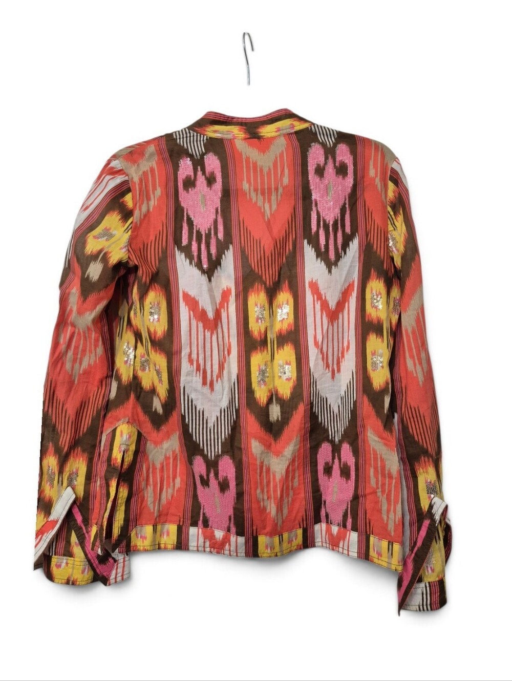 Tory Burch Stephanie Sequin Embellished Tunic 100% Cotton Blouse Size 4 - Picture 2 of 3